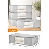Sertstil 4 Adet - Pencereli Mega Boy Baza Altı Gri Benekli Hurç 74 X 46 X 22 Cm