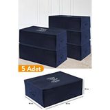 Sertstil 5 Adet - Büyük Boy Baza Altı Lacivert Hurç 62 X 46 X 22 Cm