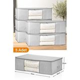 Sertstil 5 Adet - Pencereli Mega Boy Baza Altı Gri Benekli Hurç 74 X 46 X 22 Cm