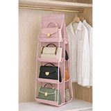 Sertstil 8 Bölmeli Askılı Dolap İçi Çanta Düzenleyici Organizer | Ayakkabı Saklama 110x37 Cm - Pembe Benekli Pembe Puantiye