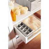 Sertstil 8 Gözlü Çekmece İçi Dolap Çorap / İç Çamaşırı Katlanabilir Düzenleyici Organizer Kutu 14x28x12 Cm Martı Gri