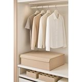 Sertstil Baza Altı Destekli Kapaklı Kutu Hurç – Nevresim Kıyafet Saklama Kutusu Organizer 50x40x19 - Bej