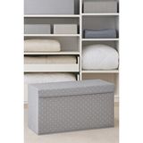 Sertstil Mega Boy Kapaklı Sert Karton Gri Puantiyeli Hurç Organizer Xxl 70x40x30 Cm Gri Benekli