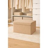 Sertstil Orta Boy Kapaklı Kutu Hurç – Kıyafet Battaniye Saklama Kutusu Organizer 50x40x30 Cm - Bej