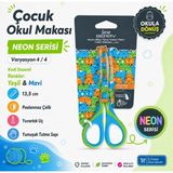 Serve Berry Çocuk Okul Makası 13,5 cm Paslanmaz Çelik Yuvarlak Uç Yumuşak Sap Neon & Pastel 8 Varyasyon - MKKDFR2