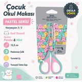 Serve Berry Çocuk Okul Makası 13,5 cm Paslanmaz Çelik Yuvarlak Uç Yumuşak Sap Neon & Pastel 8 Varyasyon - MKKDPS1