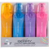 Serve Berry Fosforlu Kalem Pastel Renklerde 4lü Set Ergonomik Tasarım ile Kullanıma Uygun