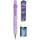 Serve Deep Mor Renkli 3'lü Okul Seti Yüksek Kalite 0.7 mm Mekanik Kalem ve Silgi