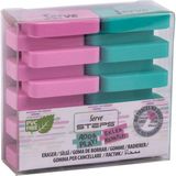 Serve Steps Silgi Pastel Pembe - Yeşil 2'li