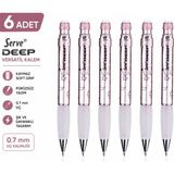 Serve Versatil Kalem Deep 0.7 mm Met Roze Ay-Yıldız 6'lı Paket