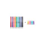Serve Xberry 0.5mm Iğne Uçlu Jel Kalem 9 Renk + 6 Renk Pastel Mini Fosforlu Kalem - 15'li Set