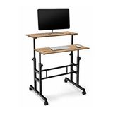 Servet Yükseklik Ayarlı Bilgisayar/laptop Ve Çalışma Masası - Çam 70x60 (tekerli) Oval Kenar Atlantik Çam