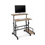 Servet Yükseklik Ayarlı Bilgisayar/laptop Ve Çalışma Masası - Ceviz 80x60 (tekerli Ve Kasalıklı)