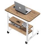 servetavcı servetavcı Esil Yükseklik Ayarlı ve Çift Raflı Laptop Sehpası ve Çalışma Masası - Atlantik Çam Beyaz (Tekerli) 70 x 40 cm - 70x40 - Atlantik Çam - Beyaz