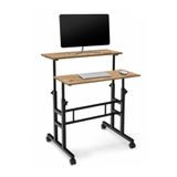 servetavcı Yükseklik Ayarlı Bilgisayar/laptop Ve Çalışma Masası - Atlantik Çam 80x60 (TEKERLİ) Oval Kenar