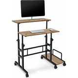 servetavcı Yükseklik Ayarlı Bilgisayar/laptop ve Çalışma Masası - Ceviz 80X60 (Tekerli ve Kasalıklı) - Açık Ceviz