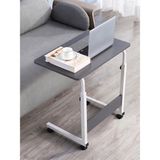 servetavcı Yükseklik Ayarlı Laptop Sehpası ve Çalışma Masası - Antrasit Beyaz (Tekerli) Oval Kenar - 60X40 - Antrasit - Beyaz