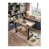 Servetavcı Yükseklik Ayarlı Öğrenci Ders Çalışma Masası - Atlantik Çam 80X40 (Tekerli) Oval Kenar