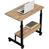 servetavcı Yükseklik Ayarlı Raflı Laptop Sehpası - Atlantik Çam (Tekerli) - 70 x 40 cm