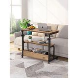 Servetavcı Yükseklik Ayarlı Ve Çift Raflı Çalışma Masası - Atlantik Çam (Tekerli) 80X40