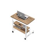 servetavcı Yükseklik Ayarlı ve Çift Raflı Laptop Sehpası ve Çalışma Masası - Atlantik Çam Beyaz (Tekerli) 70x40
