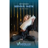 Servikal Boyun Destekli Ortopedik Yastık - Boyun Düzleşmesi Visco Yastık 56x34x10,5 Yeşil