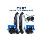 Servis 16 Jant Bisiklet Lastik Seti 5’li (2 Dış + 2 İç Lastik + Denge Tekeri)
