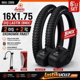 Servis 16X1.75 Dış Lastik (Bmx) Bisiklet Lastiği + İç Lastik (2 Şer Adet Takım)+ 1 Adet Bisiklet Pompası +1 Adet 8 Sesli Bisiklet Kornası