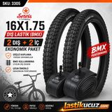 Servis 16X1.75 Dış Lastik (Bmx) Bisiklet Lastiği + İç Lastik (2 Şer Adet Takım)