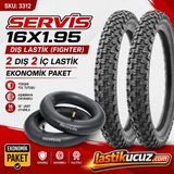 Servis 16X1.95 Dış Lastik (Fıghter) Bisiklet Lastiği Ve İç Lastiği (2 Şer Adet, Takım)
