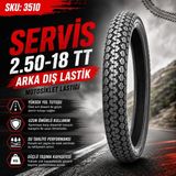 Servis 2.50-18 Tt (İç Lastik Gerektirir) Long Life Arka Dış Motosiklet Lastiği