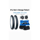 Servis 20x1.95 Bisiklet Lastiği Seti 5’li – 2 Dış 2 İç Lastik + 1 Takım Denge Tekerlekleri Çocuk Bisiklet