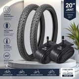 Servis 20X1.95 Dış Lastik (Throne) 20 Jant Bisiklet Lastiği ve İç Lastiği Takım Seti - Siyah