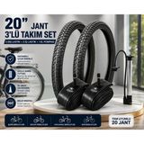 Servis 20X1.95 Dış Lastik (Throne) Bisiklet Lastiği Ve İç Lastiği (2 Adet Dış Lastik + 2 Adet İç Lastik+ 1 Adet Bisiklet Pompası)