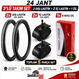 Servis 24X1.95 DIŞ LASTİK (THRONE) VE İÇ LASTİĞİ Bisiklet Lastiği ve İç Lastik (2 ŞER ADET TAKIM) + 1 ADET 8 SESLİ BİSİK