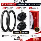 Servis 24X1.95 Dış Lastik (Throne) Ve İç Lastiği Bisiklet Lastiği Ve İç Lastik (2 Şer Adet Takım) + 1 Adet 8 Sesli Bisiklet Kornası