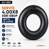 Servis 4.00-8 Eğri Sibop İç Lastik Butyl Motosiklet İç Lastiği (1 Adet)