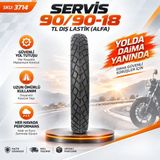Servis 90/90-18 Tl Dış Lastik (Alfa) Motosiklet Lastiği