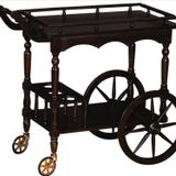 Servis Araba 18067 Büyük Teker Model Kayın Ayak Natüre Ceviz Boya Yemek Dağıt