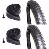Servis Bisiklet Lastik Seti 24X1.95 (2 Dış +2 Iç Lastik) - Siyah - 24 x 1.95