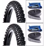 Servis Bisiklet Lastik Seti 26 x 1.95 - Dış ve İç Lastik 2'li - Yeni Seri Yüksek Performans - Siyah - (26 x 1.95)