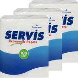 Servis Peçete 100 Yaprak x 3 - Mavi
