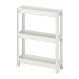 Servis Sehpası Beyaz 54X18X71 cm Meridyendukkan Mutfak-Banyo Düzenleyicisi 3 Katlı Tekerlekli