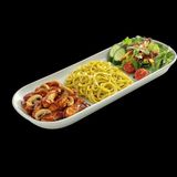 Servis Tabağı, Tavuk ve Mantar, Makarna ve Salata Için Oval Beyaz Porselen Sunum Tabağı - Çok Renkli