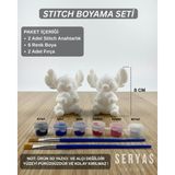 Seryas Design 8 cm Stitch Boyama Seti Sevgiliye Hediye Çiftlere Özel Biblo - Beyaz