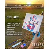 Seryas Design El Izi Tuval Seti 1 Adet Sevgiliye Hediye Çiftlere Özel Hediye - Beyaz