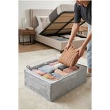 SER&YAT 4 Adet Pencereli Destekli Telli Büyük Boy Plus Baza Altı Çok Amaçlı Organizer Hurç 66x46x20 Cm