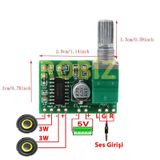 Ses Ayar Potlu PAM8403 5V Mini Ses Yükseltici Class D 2x3w Amfi