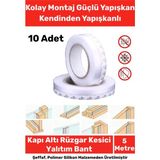Ses Böcek Toz Önleyici Rüzgar Kesici Kapı Pencere Isı Izolasyon Yalıtım Şeffaf Şerit Bant 5mt 10ADET - Çift Yönlü