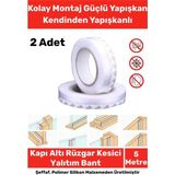 Ses Böcek Toz Önleyici Rüzgar Kesici Kapı Pencere Isı Izolasyon Yalıtım Şeffaf Şerit Bant 5mt 2 Adet - Çift Yönlü